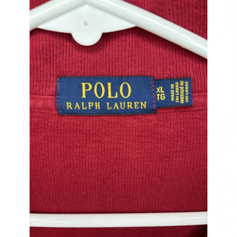 Polo Ralph Lauren 1/4 Zip Pullover Sweater‎ Sweatshirt Men's Size XL Red Stretch